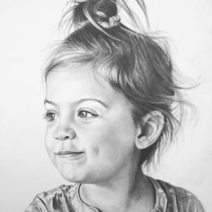 Retrato a lápiz de niña por encargo