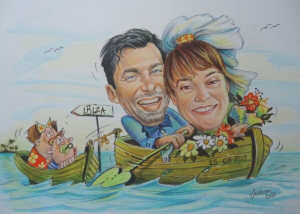 caricatura para invitaciones de boda